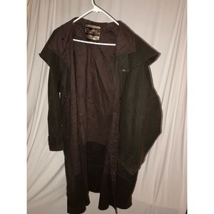 Driza-bone brown oilskin short coat